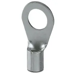 Uninsulated ring cable lug, 16 mm², AWG 6, 10.5 mm, M10, metal, 3240097