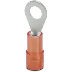 Insulated ring cable lug, 0.5-1.5 mm², AWG 20 to 16, 4.3 mm, M4, red, 3241203