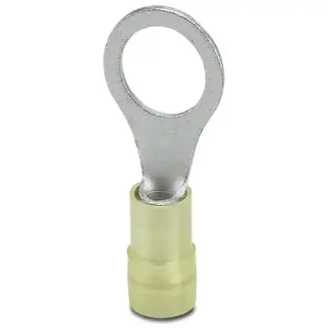 Insulated ring cable lug, 4.0-6.0 mm², AWG 12 to 10, 10.5 mm, M10, yellow, 3241214 - 1