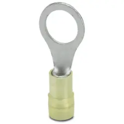 Insulated ring cable lug, 4.0-6.0 mm², AWG 12 to 10, 10.5 mm, M10, yellow, 3241214