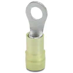 Insulated ring cable lug, 4.0-6.0 mm², AWG 12 to 10, 5.3 mm, M5, yellow, 3241211