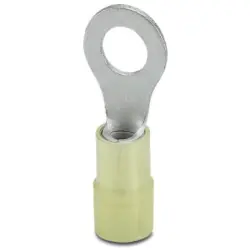 Insulated ring cable lug, 4.0-6.0 mm², AWG 12 to 10, 6.5 mm, M6, yellow, 3241212