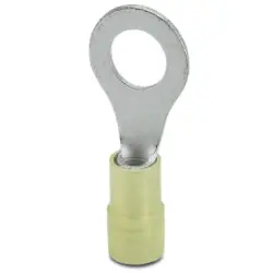 Insulated ring cable lug, 4.0-6.0 mm², AWG 12 to 10, 8.4 mm, M8, yellow, 3241213
