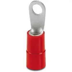 Insulated ring cable lug, 10 mm², AWG 8, 5.3 mm, M5, red, 3240219