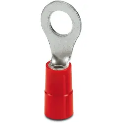 Insulated ring cable lug, 10 mm², AWG 8, 8.4 mm, M8, red, 3240221