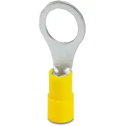Insulated ring cable lug, 4.0-6.0 mm², AWG 12 to 10, 10.5 mm, M10, yellow, 3240031
