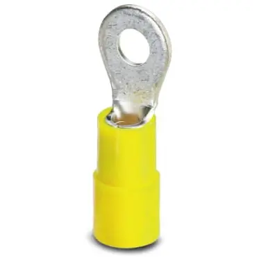 Insulated ring cable lug, 4.0-6.0 mm², AWG 12 to 10, 5.3 mm, M5, yellow, 3240028 - 1