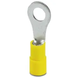 Insulated ring cable lug, 4.0-6.0 mm², AWG 12 to 10, 6.5 mm, M6, yellow, 3240029
