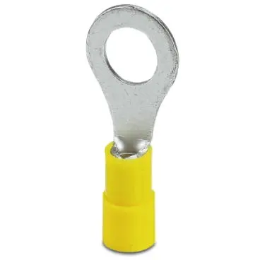 Insulated ring cable lug, 4.0-6.0 mm², AWG 12 to 10, 8.5 mm, M8, yellow, 3240030 - 1