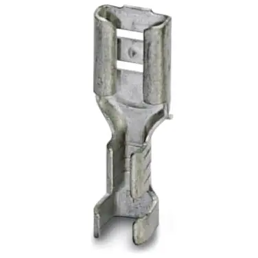 Uninsulated flat plug sleeve, 4.8 x 0.5 mm, 0.75 to 1.5 mm², AWG 20 to 16, brass, tin-plated, 3240154 - 1
