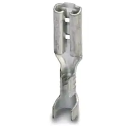 Uninsulated flat plug sleeve, 2.8 x 0.5 mm, 0.5 to 1.0 mm², AWG 20 to 18, brass, tin-plated, 3240152