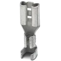 Uninsulated flat plug sleeve, 4.8 x 0.5 mm, 1.5 to 2.5 mm², AWG 16 to 14, brass, tin-plated, 3240157