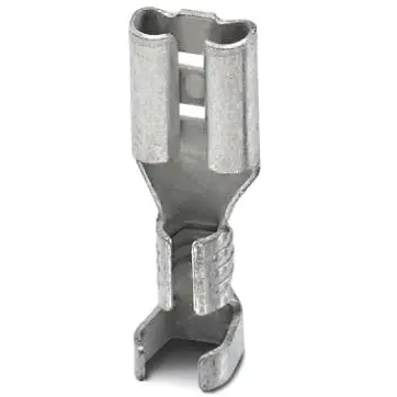 Uninsulated flat plug sleeve, 4.8 x 0.5 mm, 1.5 to 2.5 mm², AWG 16 to 14, brass, tin-plated, 3240157 - 1