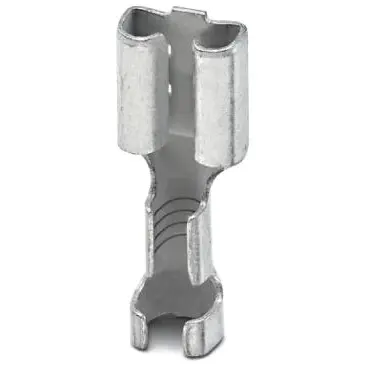 Uninsulated flat plug sleeve, 6.3 x 0.8 mm, 1.5 to 2.5 mm², AWG 16 to 14, brass, tin-plated, 3240159 - 1