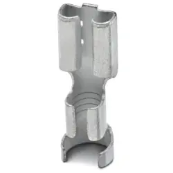 Uninsulated flat plug sleeve, 6.3 x 0.8 mm, 4.0 to 6.0 mm², AWG 12 to 10, brass, tin-plated, 3240160