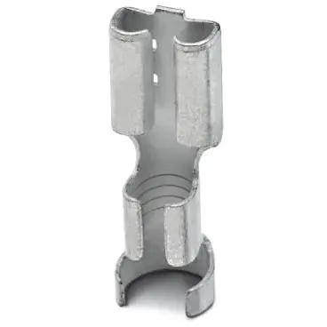 Uninsulated flat plug sleeve, 6.3 x 0.8 mm, 4.0 to 6.0 mm², AWG 12 to 10, brass, tin-plated, 3240160 - 1