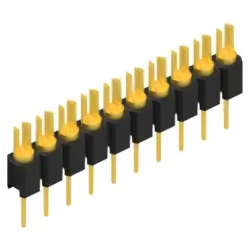 Pin header, 10 pole, pitch 2.54 mm, straight, black, MK 02 10 G