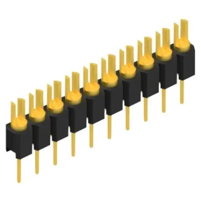 Pin header, 10 pole, pitch 2.54 mm, straight, black, MK 02 10 G - 1