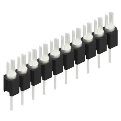 Pin header, 10 pole, pitch 2.54 mm, straight, black, MK 02 10 Z - 1