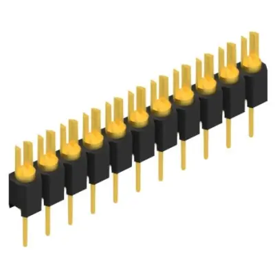 Pin header, 11 pole, pitch 2.54 mm, straight, black, MK 02 11 G - 1