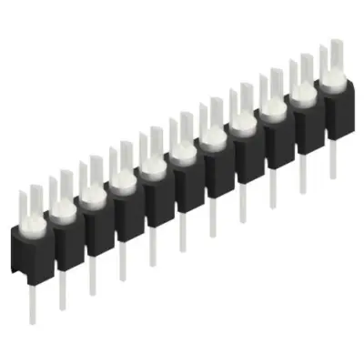 Pin header, 11 pole, pitch 2.54 mm, straight, black, MK 02 11 Z - 1