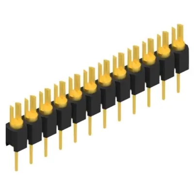 Pin header, 12 pole, pitch 2.54 mm, straight, black, MK 02 12 G - 1