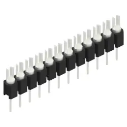 Pin header, 12 pole, pitch 2.54 mm, straight, black, MK 02 12 Z