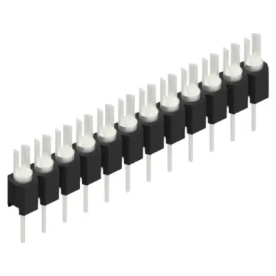 Pin header, 12 pole, pitch 2.54 mm, straight, black, MK 02 12 Z - 1