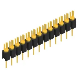 Pin header, 13 pole, pitch 2.54 mm, straight, black, MK 02 13 G