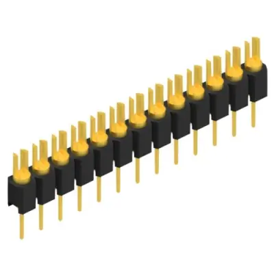 Pin header, 13 pole, pitch 2.54 mm, straight, black, MK 02 13 G - 1