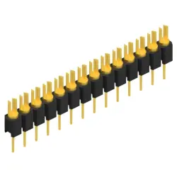 Pin header, 14 pole, pitch 2.54 mm, straight, black, MK 02 14 G