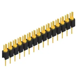 Pin header, 15 pole, pitch 2.54 mm, straight, black, MK 02 15 G