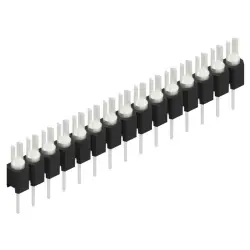 Pin header, 15 pole, pitch 2.54 mm, straight, black, MK 02 15 Z