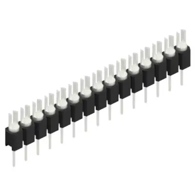 Pin header, 15 pole, pitch 2.54 mm, straight, black, MK 02 15 Z - 1