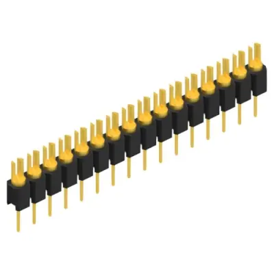 Pin header, 16 pole, pitch 2.54 mm, straight, black, MK 02 16 G - 1