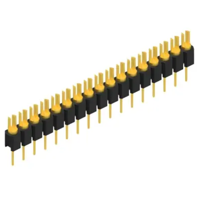 Pin header, 17 pole, pitch 2.54 mm, straight, black, MK 02 17 G - 1