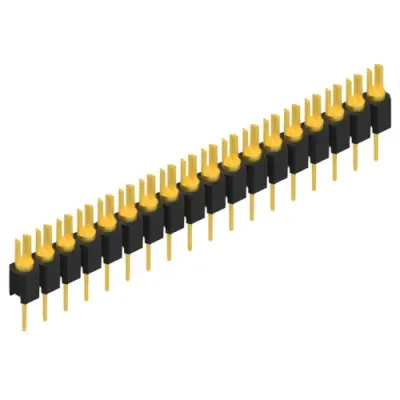 Pin header, 18 pole, pitch 2.54 mm, straight, black, MK 02 18 G - 1