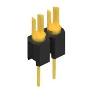 Pin header, 2 pole, pitch 2.54 mm, straight, black, MK 02 2 G - 1