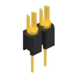 Pin header, 2 pole, pitch 2.54 mm, straight, black, MK 02 2 G