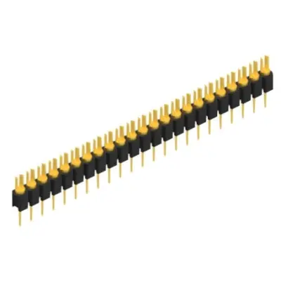 Pin header, 23 pole, pitch 2.54 mm, straight, black, MK 02 23 G - 1