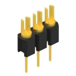 Pin header, 3 pole, pitch 2.54 mm, straight, black, MK 02 3 G