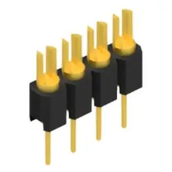 Pin header, 4 pole, pitch 2.54 mm, straight, black, MK 02 4 G