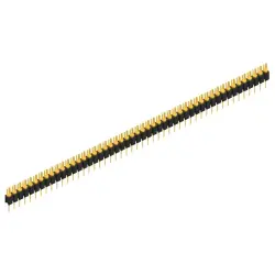 Pin header, 49 pole, pitch 2.54 mm, straight, black, MK 02 49 G
