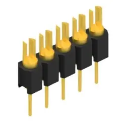 Pin header, 5 pole, pitch 2.54 mm, straight, black, MK 02 5 G