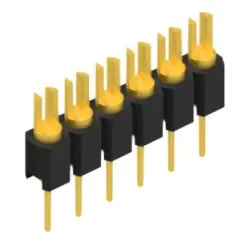 Pin header, 6 pole, pitch 2.54 mm, straight, black, MK 02 6 G