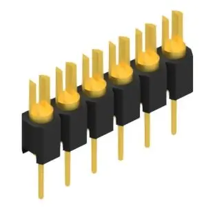 Pin header, 6 pole, pitch 2.54 mm, straight, black, MK 02 6 G - 1
