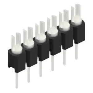 Pin header, 6 pole, pitch 2.54 mm, straight, black, MK 02 6 Z - 1