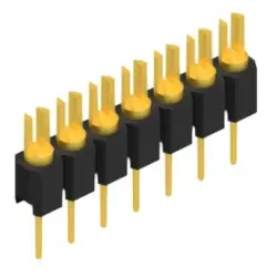 Pin header, 7 pole, pitch 2.54 mm, straight, black, MK 02 7 G