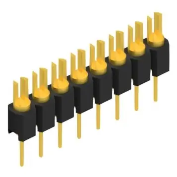 Pin header, 8 pole, pitch 2.54 mm, straight, black, MK 02 8 G - 1