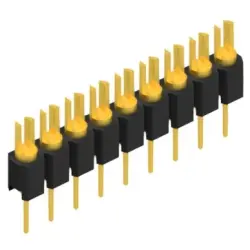 Pin header, 9 pole, pitch 2.54 mm, straight, black, MK 02 9 G